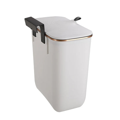 【Lifeideas】Kitchen Bathroom Hanging Waste Bin with Lid Wall Mounted Garbage Can for Cabinet Under Sink Waste Garbage Compost B