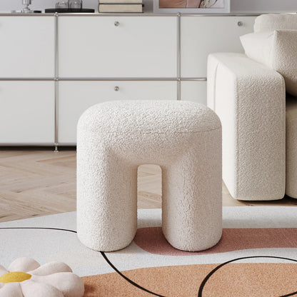 Modern Teddy Bear Fur Footstool