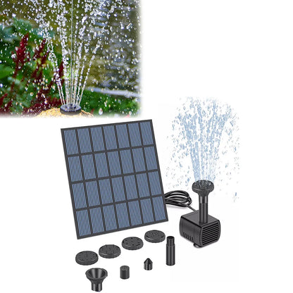Solar Water Fountain Pump with Nozzles Solar Fountain Pond Pump Kit Solar Water Pump Kit for Garden Pool Pond Aquarium Fountain