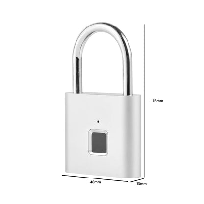 Smart Home Fingerprint Lock Fingerprint Padlock Door Lock Waterproof Keyless USB Rechargeable House Locker