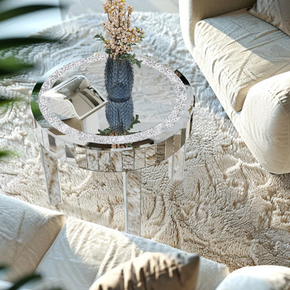 Luxury Mirrored Round Side Table