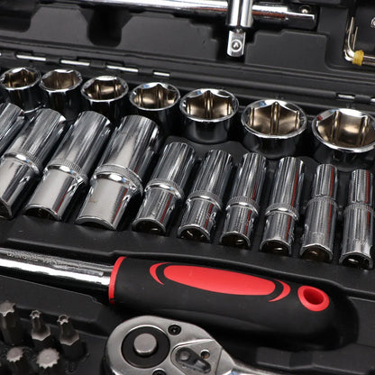 216PCS Professional Ratchet Wrench Socket Set 1/2" 1/4" 3/8" Wrench Repair Tool Home Repair Set with Black Box