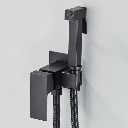 Matte Black Bidet Shower Faucet Solid Brass Bidet Faucet Muslim Ducha Higienica Hot Cold Water Mixer Tap Toilet Faucets