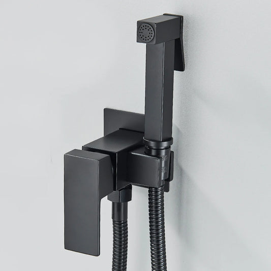 Matte Black Bidet Shower Faucet Solid Brass Bidet Faucet Muslim Ducha Higienica Hot Cold Water Mixer Tap Toilet Faucets