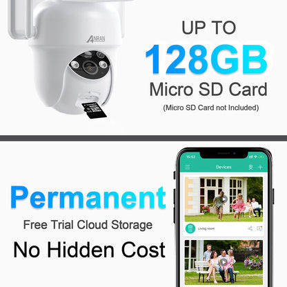 ANRAN Solar Camera 1/2pcs 3/5MP Outdoor 2.4G Wifi Security Camera Battery Cameras Home Surveillance Protection PIR Human Detect
