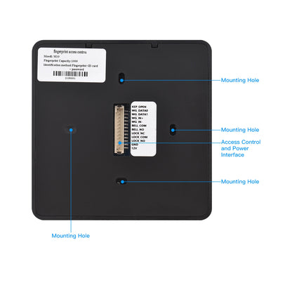Access Control Time Attendance Machine Fingerprint/Password/ID Card Recognition Time Clock with 2.4 Inch Display Screen Employee