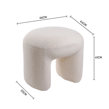 Modern Teddy Bear Fur Footstool