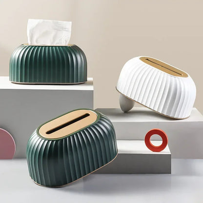 Fashion Luxury Water Corrugated Spring Lifting Tissue Box Multifunctional Desktop Wall Hanging Dual-purpose Paper Box Home Decor