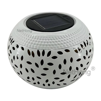 Metal LED Solar ndustrial Style Light Hollowed Out Lawn Garden Lights Decor