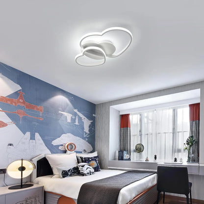 Dimmable LED Ceiling Light,64W Heart Ceiling Lamp 3000K/4500K/6500K,Chandelier White with Remote Control for Bedroom