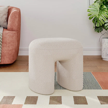 Modern Teddy Bear Fur Footstool