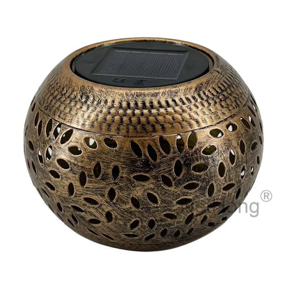Metal LED Solar ndustrial Style Light Hollowed Out Lawn Garden Lights Decor