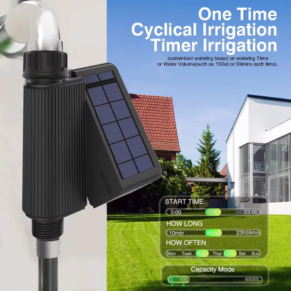 Tuya Smart Wifi Watering Timer Solar Energy Sprinkler Drip Irrigation System Built-in Water Flow Recorder Water Controller