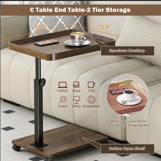 Luxury Adjustable C-Shape Side Table
