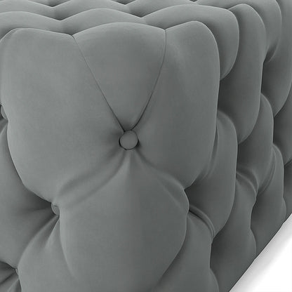 Quilted Diamond Velvet Footstool