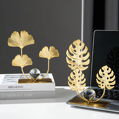 Gold Ginkgo Leaf Luxury Ornament