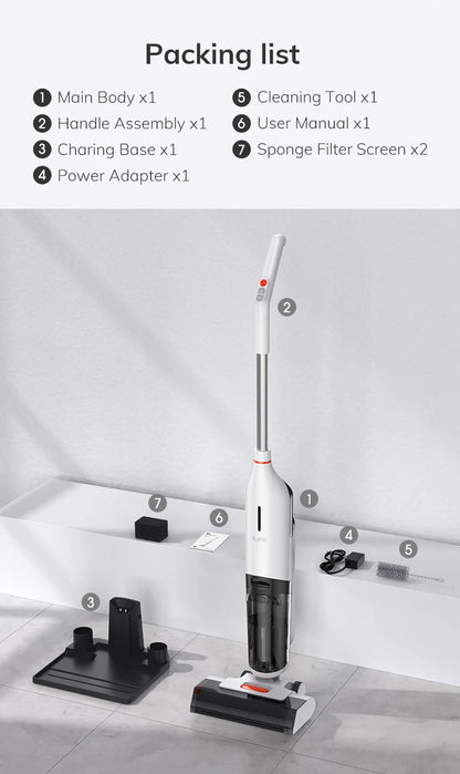 Ilife W90 Cordless Wireless Wet Dry Smart Mop Washing, 5500Pa Suction, 1 Min Self Cleaning, Large Dual Water Tank