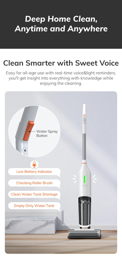 Ilife W90 Cordless Wireless Wet Dry Smart Mop Washing, 5500Pa Suction, 1 Min Self Cleaning, Large Dual Water Tank