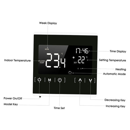 Smart LCD Touchscreen Thermostat for Home Programmable Electric Floor Heating System Thermoregulator AC 85-250V Temperature Cont