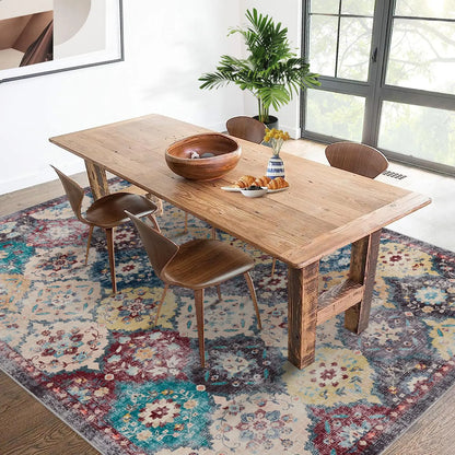 Large Vintage Persian Area Rug - Machine Washable Rectangle Soft Rugs for Living Room, Bedroom, Kitchen, Office Anti-Slip Non Sh
