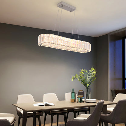 VETRULUS Modern Pendant Light Luxury Crystal Oval Design Led Chandelier Ceiling Lamp Hanging Fixture Living Bedroom Hotel Remote