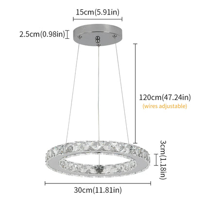 Luxury Rings Pendant Light LED Crystal Ceiling Lamp Modern Home Decor Lustre Living Dining Room Chandelier Indoor Lumin Fixture