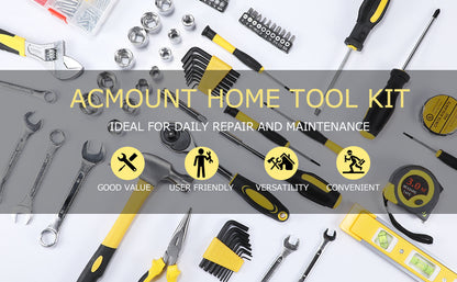 140PCS Home Tool Kit with Storage Case, Portable DIY Hand Tool Set for Home Repair, Beginner and Household College Student Use